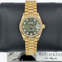 Rolex Datejust 31 Yellow Gold Green Dial watch for Women