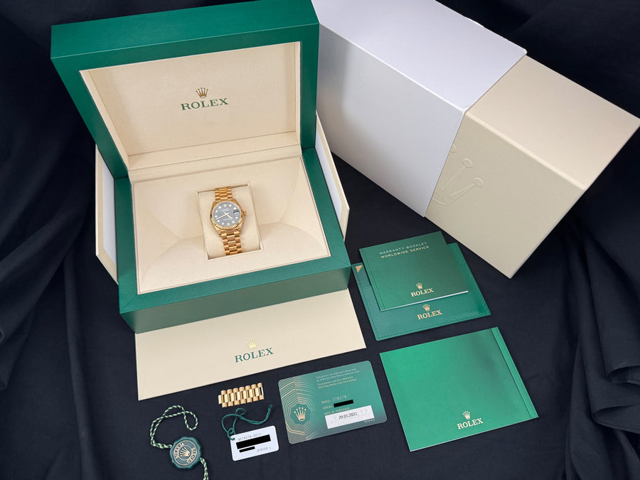 Rolex Datejust 31 Yellow Gold Green Dial watch for Women
