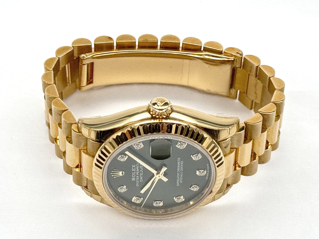 Rolex Datejust 31 Yellow Gold Green Dial watch for Women