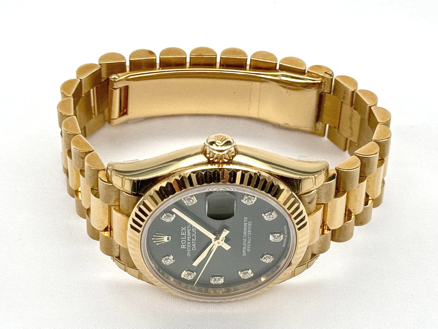 Rolex Datejust 31 Yellow Gold Green Dial watch for Women