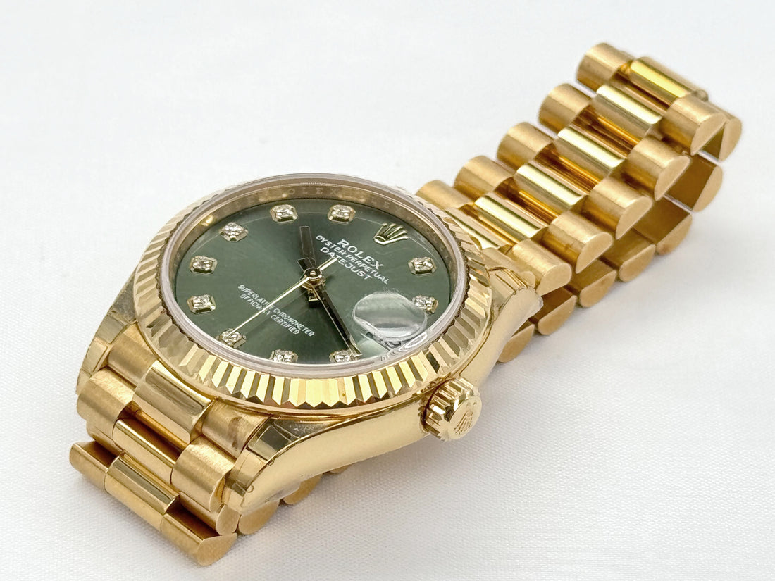 Rolex Datejust 31 Yellow Gold Green Dial watch for Women