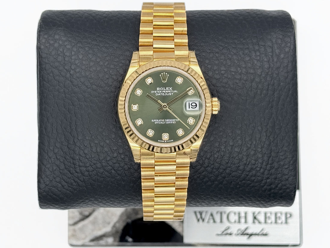 Rolex Datejust 31 Yellow Gold Green Dial watch for Women