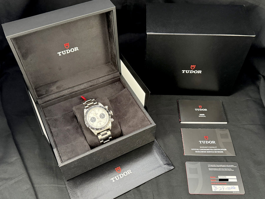 Tudor Black Bay Chrono Black Bezel White Dial watch for Men/Unisex