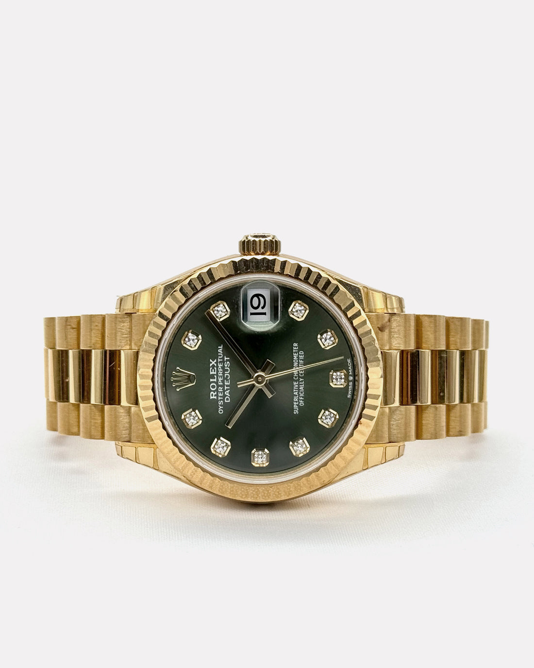 Rolex Datejust 31 Yellow Gold Green Dial watch for Women