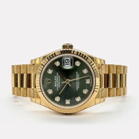 Rolex Datejust 31 Yellow Gold Green Dial watch for Women